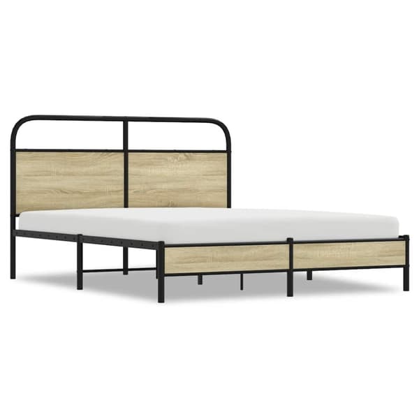 vidaXL Sengeramme uten madrass sonoma eik 160x200 cm konstruert tre