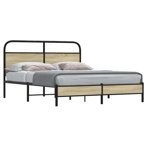 vidaXL Sengeramme uten madrass sonoma eik 160x200 cm konstruert tre