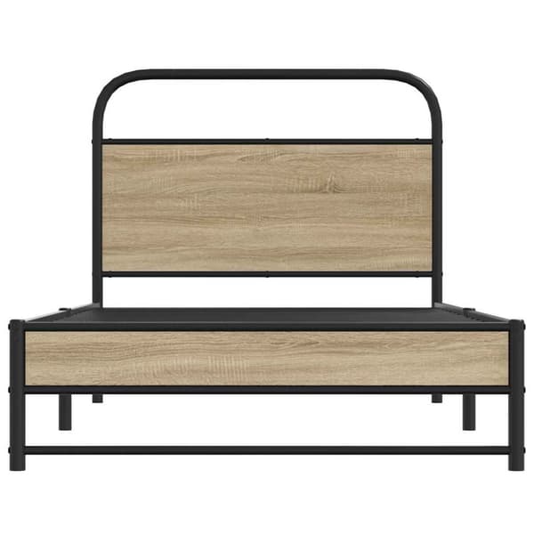 vidaXL Sängynrunko ilman patjaa 107x203 cm savutammi tekninen puu