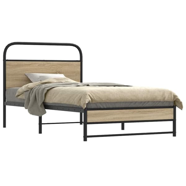 vidaXL Sängynrunko ilman patjaa 107x203 cm savutammi tekninen puu