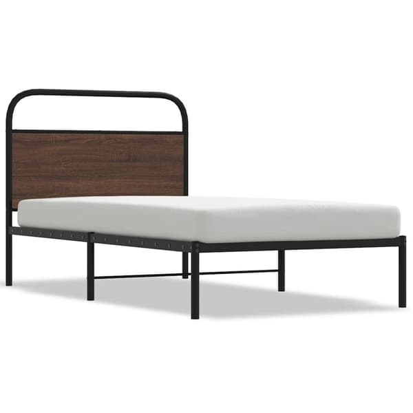 vidaXL sengeramme 100x190 cm uden madras konstrueret træ brunt eg