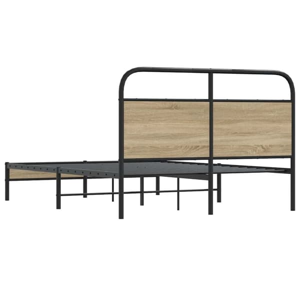 vidaXL Sengeramme uten madrass røkt eik 140x200 cm konstruert tre