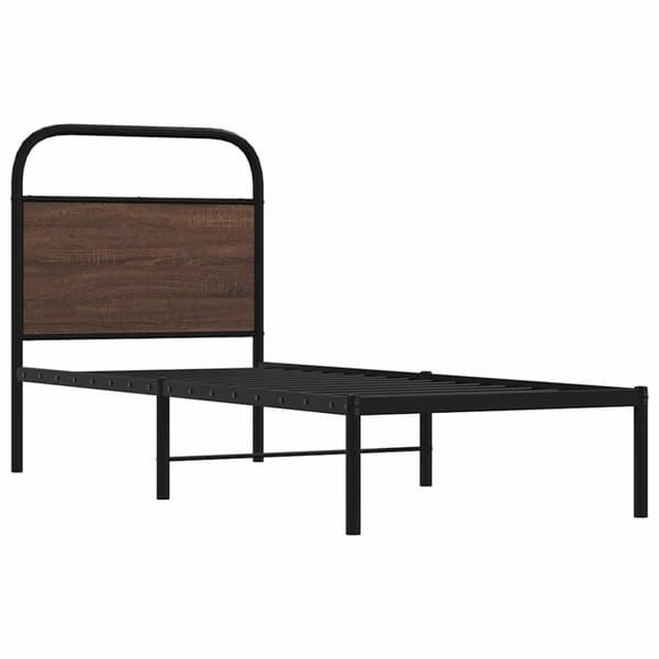 vidaXL Sängynrunko ilman patjaa 75x190 cm ruskea tammi tekninen puu