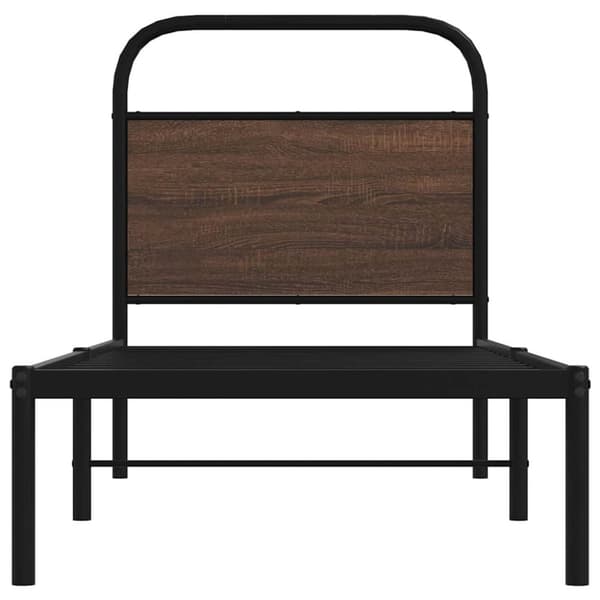 vidaXL Sängynrunko ilman patjaa 75x190 cm ruskea tammi tekninen puu