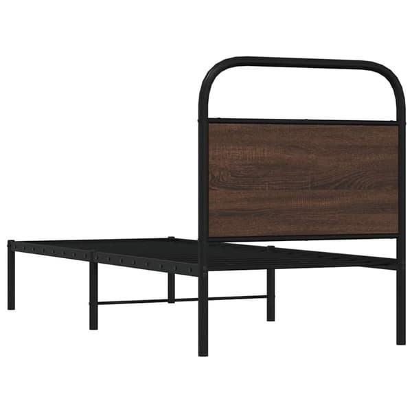 vidaXL Sängynrunko ilman patjaa 75x190 cm ruskea tammi tekninen puu