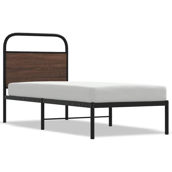 vidaXL Sängynrunko ilman patjaa 75x190 cm ruskea tammi tekninen puu
