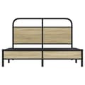 Miniatyrbilde 5 av 9: vidaXL Sengeramme uten madrass sonoma eik 135x190 cm konstruert tre