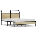 Miniatyrbilde 1 av 9: vidaXL Sengeramme uten madrass sonoma eik 135x190 cm konstruert tre
