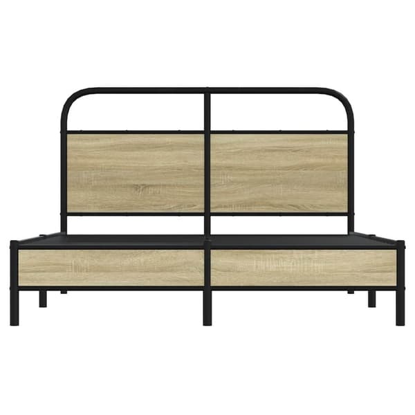 vidaXL sengeramme 135x190 cm uden madras konstrueret træ sonoma-eg