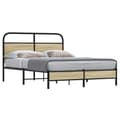 Miniatyrbillede 2 af 10: vidaXL sengeramme 135x190 cm uden madras konstrueret træ sonoma-eg