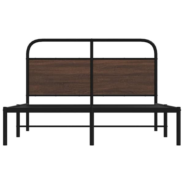 vidaXL Sängynrunko ilman patjaa 135x190 cm ruskea tammi tekninen puu