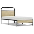 Miniatyrbilde 3 av 10: vidaXL Sengeramme uten madrass sonoma eik 80x200 cm konstruert tre