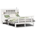 Miniatyrbilde 1 av 11: vidaXL Seng med bokhylle uten madrass hvit 140x190 cm heltre furu