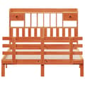 Miniatyrbilde 5 av 11: vidaXL Seng med bokhylle uten madrass voksbrun 140x190 cm heltre furu