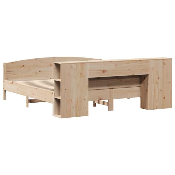 vidaXL Seng med bokhylle uten madrass 180x200 cm heltre furu