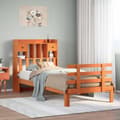 Miniatyrbilde 2 av 11: vidaXL Seng med bokhylle uten madrass voksbrun 90x190 cm heltre furu