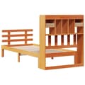 Miniatyrbilde 7 av 11: vidaXL Seng med bokhylle uten madrass voksbrun 75x190 cm heltre furu