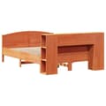 Miniatyrbilde 7 av 11: vidaXL Seng med bokhylle uten madrass voksbrun 135x190 cm heltre furu