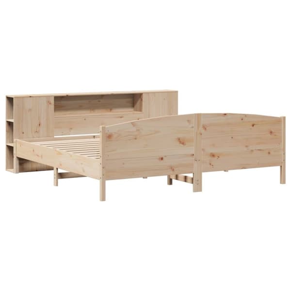 vidaXL seng med reol uden madras 200x200 cm massivt fyrretræ