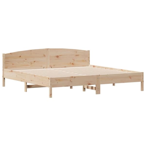 vidaXL Säng med bokhylla utan madrass 200x200cm massiv furu