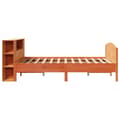 Miniatyrbilde 6 av 11: vidaXL Seng med bokhylle uten madrass voksbrun 160x200 cm heltre furu