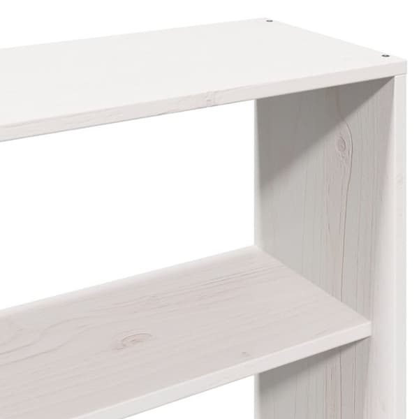 vidaXL Seng med bokhylle uten madrass hvit 200x200 cm heltre furu