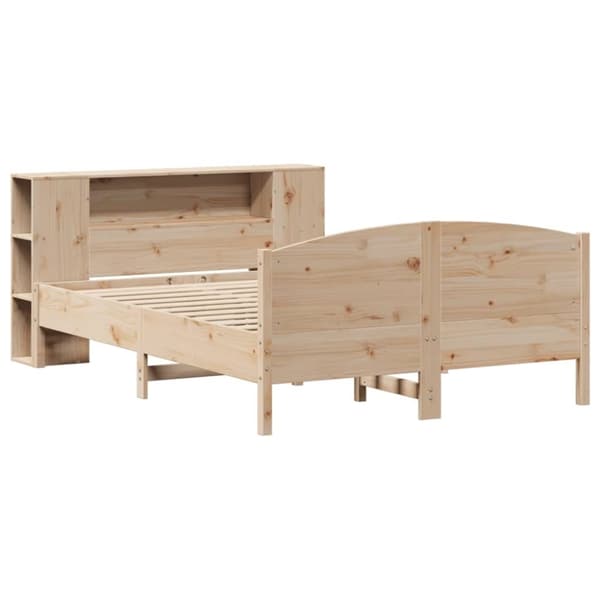 vidaXL Seng med bokhylle uten madrass 120x200 cm heltre furu