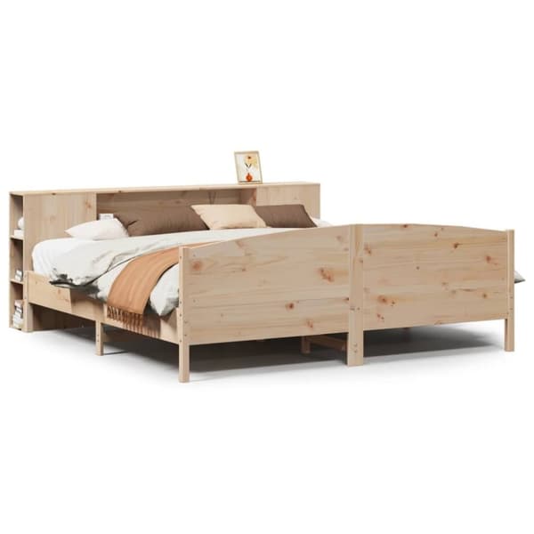 vidaXL seng med reol uden madras 180x200 cm massivt fyrretræ