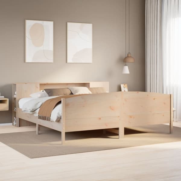 vidaXL seng med reol uden madras 180x200 cm massivt fyrretræ