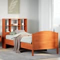 Miniatyrbilde 2 av 11: vidaXL Seng med bokhylle uten madrass voksbrun 75x190 cm heltre furu