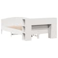 Miniatyrbilde 7 av 11: vidaXL Seng med bokhylle uten madrass hvit 140x190 cm heltre furu