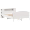 Miniatyrbilde 4 av 11: vidaXL Seng med bokhylle uten madrass hvit 140x200 cm heltre furu