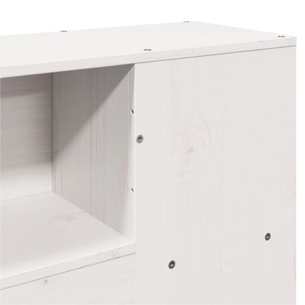 vidaXL Seng med bokhylle uten madrass hvit 140x200 cm heltre furu