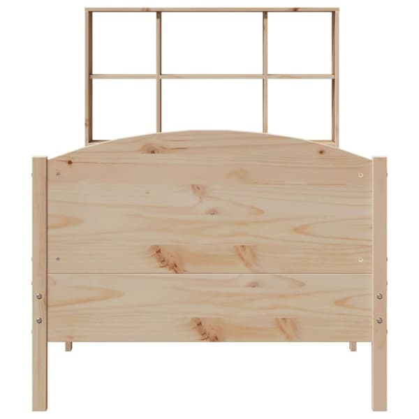 vidaXL Seng med bokhylle uten madrass 75x190 cm heltre furu