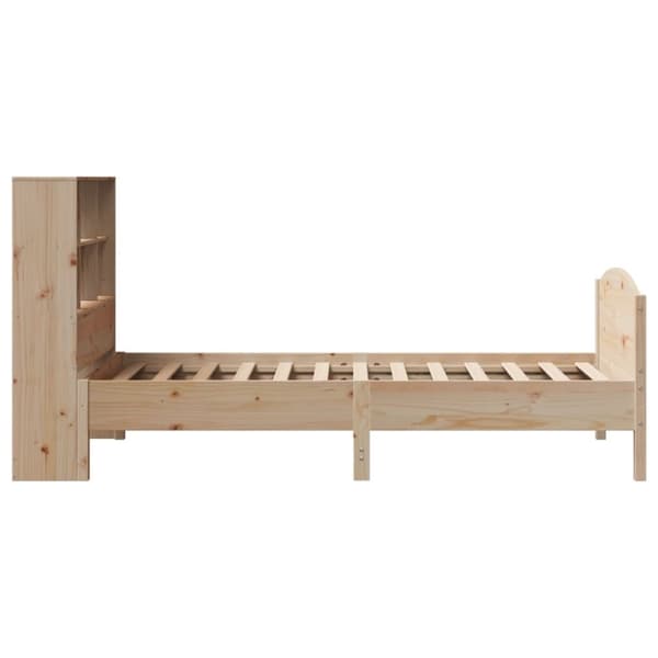vidaXL Seng med bokhylle uten madrass 75x190 cm heltre furu