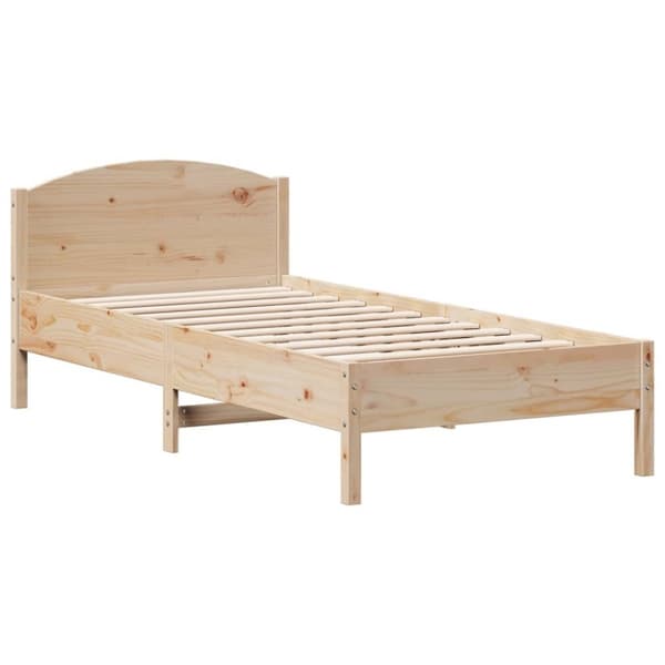 vidaXL Seng med bokhylle uten madrass 75x190 cm heltre furu