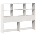 Miniatyrbilde 8 av 11: vidaXL Seng med bokhylle uten madrass hvit 150x200 cm heltre furu