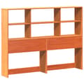 Miniatyrbilde 8 av 11: vidaXL Seng med bokhylle uten madrass voksbrun 140x200 cm heltre furu