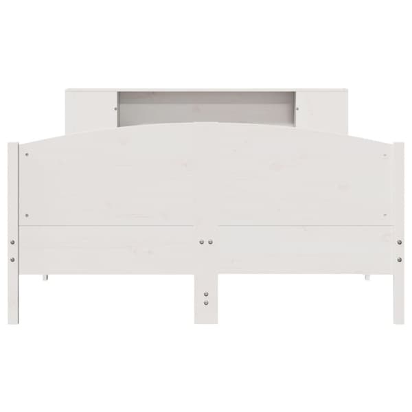 vidaXL Seng med bokhylle uten madrass hvit 150x200 cm heltre furu