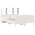 Miniatyrbilde 4 av 11: vidaXL Seng med bokhylle uten madrass hvit 140x190 cm heltre furu