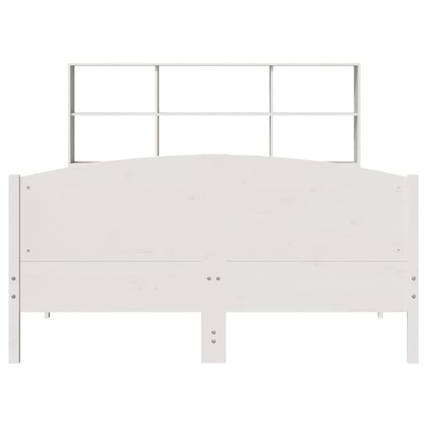 vidaXL Seng med bokhylle uten madrass hvit 140x190 cm heltre furu