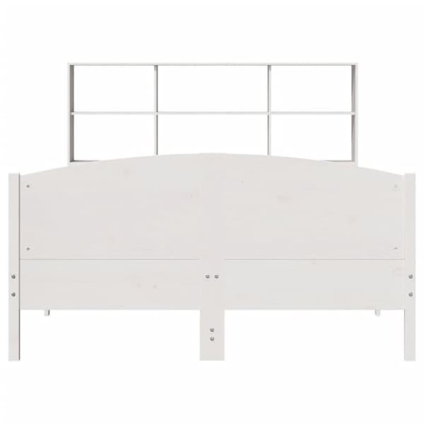 vidaXL Seng med bokhylle uten madrass hvit 120x190 cm heltre furu