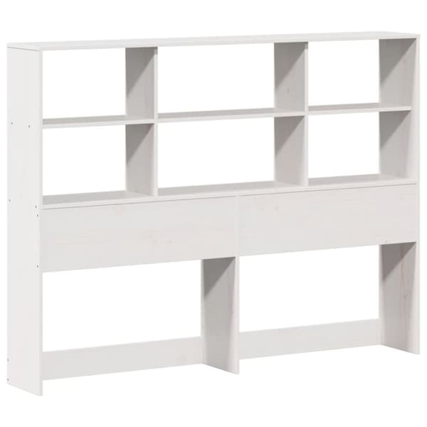 vidaXL Seng med bokhylle uten madrass hvit 120x190 cm heltre furu