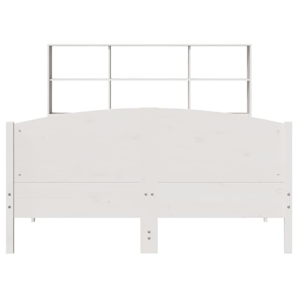 vidaXL Seng med bokhylle uten madrass hvit 160x200 cm heltre furu