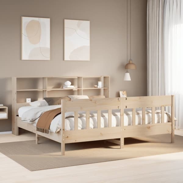 vidaXL sengeramme uden madras 200x200 cm massivt fyrretræ