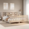Miniatyrbilde 2 av 11: vidaXL Sengeramme med madrass 200x200 cm heltre furu