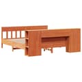 Miniatyrbilde 7 av 11: vidaXL Seng med bokhylle uten madrass voksbrun 180x200 cm heltre furu