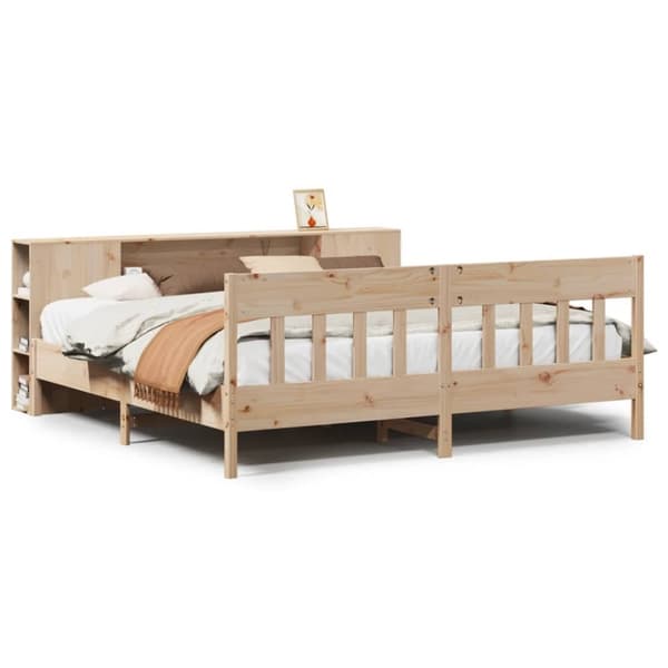 vidaXL seng med reol uden madras 180x200 cm massivt fyrretræ