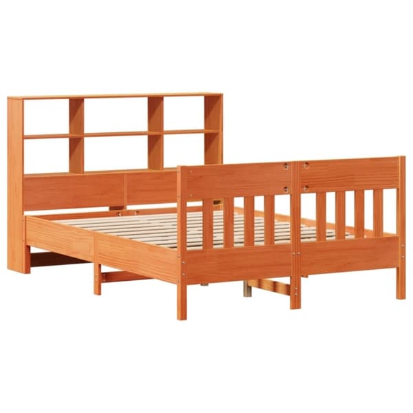 vidaXL sengeramme uden madras 120x190 cm massivt fyrretræ gyldenbrun