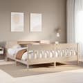 Miniatyrbilde 2 av 11: vidaXL Seng med bokhylle uten madrass 180x200 cm heltre furu